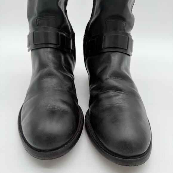Tory Burch Colton Leather Equestrian Riding Knee High Zip Up Boots Black Size 8 - Picture 3 of 10